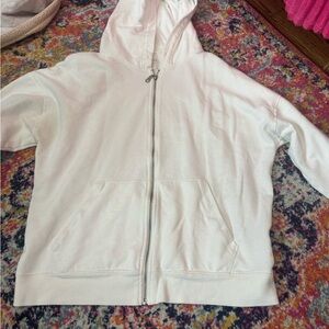 White Zip-Up Hoodie aeropostale
